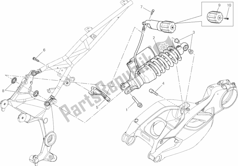 Wszystkie części do Tylny Amortyzator Ducati Multistrada 1200 ABS 2014